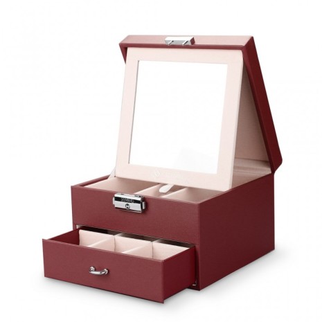 Röd Smyckeslåda/Juvelbox med spegel