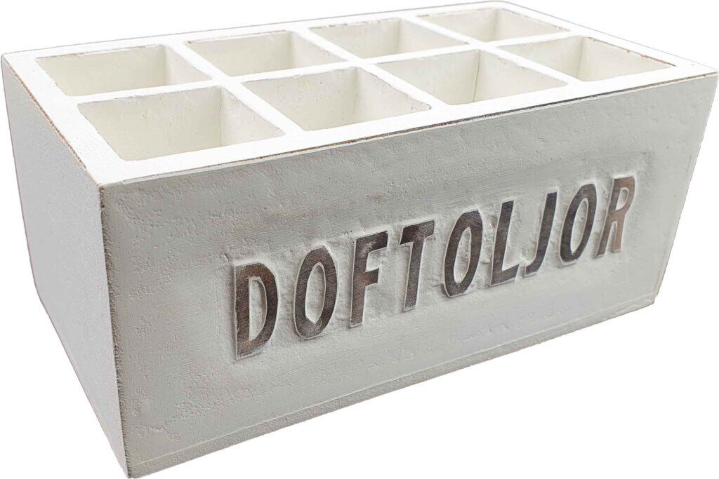 Trälåda för Doftoljor 8 fack Vit