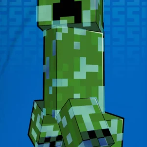 Badhandduk Minecraft Blå 70X140cm 100% bomull
