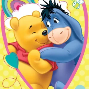 Badhandduk Nalle Puh Smile 70X140cm 100% bomull
