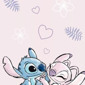 Badhandduk Lilo & Stitch Rosa 70x140cm 100% Bomull