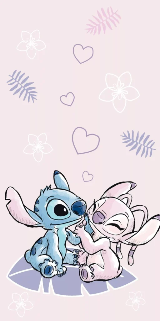 Badhandduk Lilo & Stitch Rosa 70x140cm 100% Bomull
