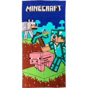Badhandduk Minecraft Diamond 70X140cm 100% bomull