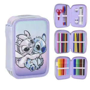 Disney Lilo and Stitch 3 lager Fyllt pennfodral med 43delar Lila