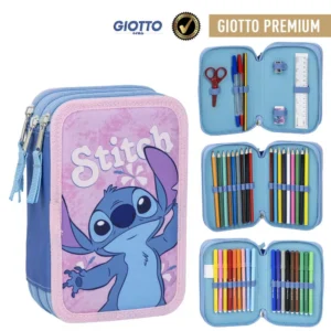 Disney Lilo and Stitch 3 lager Fyllt pennfodral med 43delar Rosa