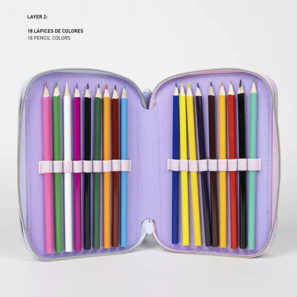 Disney Lilo and Stitch 3 lager Fyllt pennfodral med 43delar Lila - Bild 3