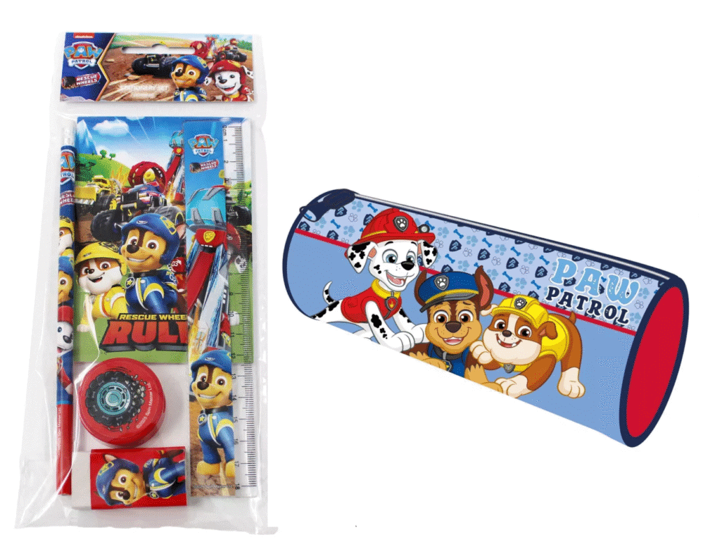 Skrivset i 5 Delar Paw Patrol Rescue Wheels med Pennfodral