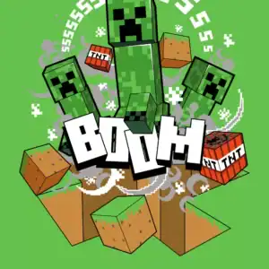 Minecraft Boom Creeper – Supermjuk Fleecefilt (100×150 cm)