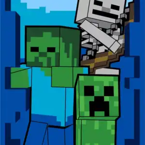 Badhandduk Minecraft Beware 70X140cm 100% bomull