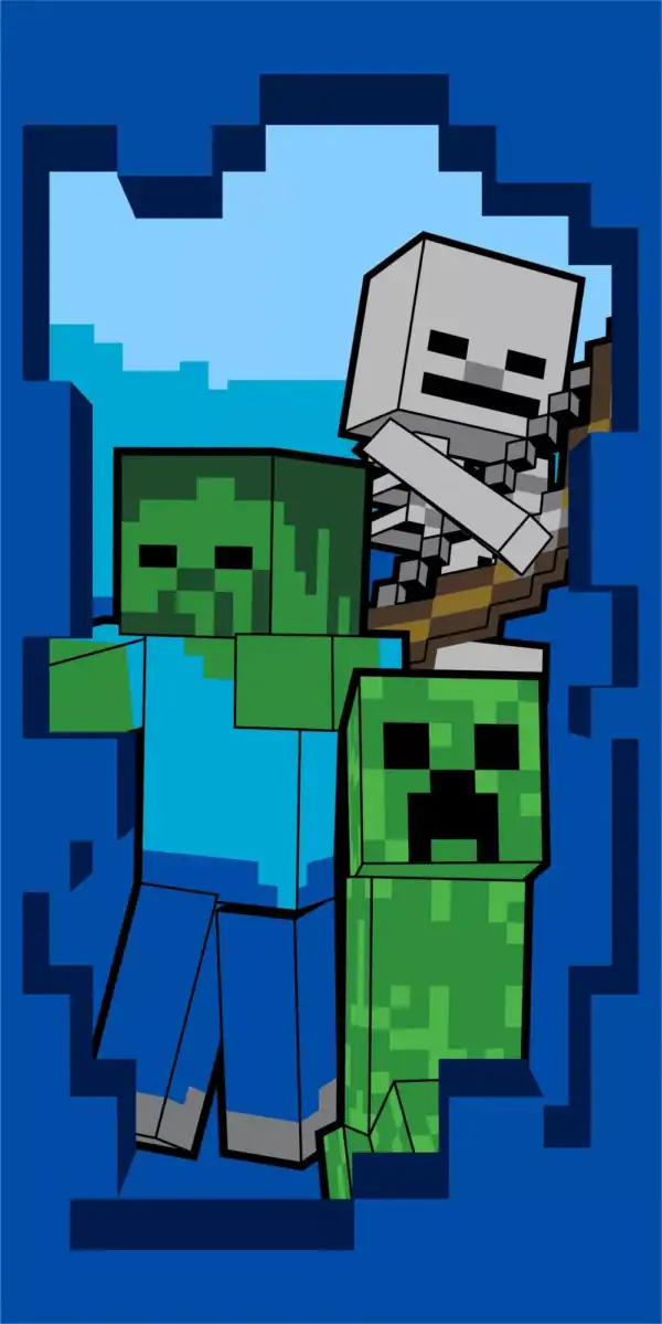 Badhandduk Minecraft Beware 70X140cm 100% bomull