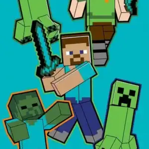 Handduk Minecraft 30x50cm Gästhandduk 100% Bomull