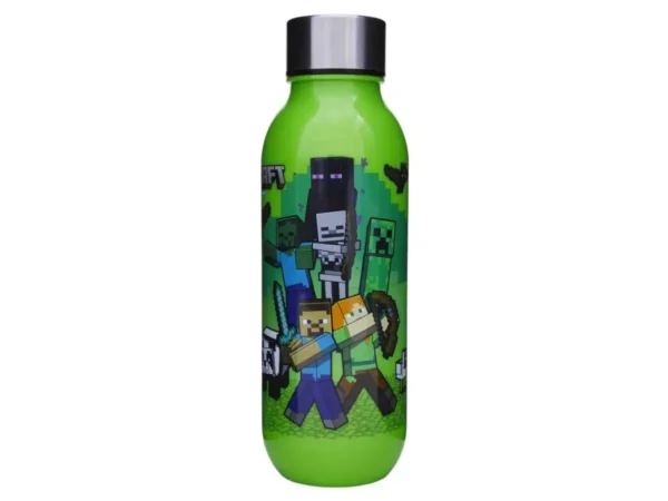 Minecraft Vattenflaska 640 ml – BPA-fri Plastflaska med Skruvkork – Barnflaska & Skola – Minecraft Motiv - Bild 2