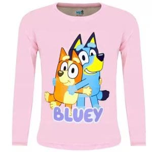 Bluey Hug Pink barntröja med lång ärm, storlek 116 cm