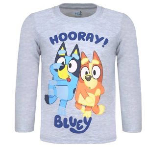 Bluey Hooray! Grå långärmad barntröja, storlek 3 år / 98 cm