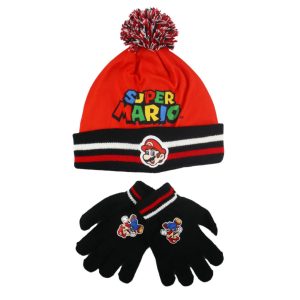 Super Mario barnmössa och vantar set 54 cm
