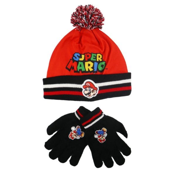 Super Mario barnmössa och vantar set 54 cm