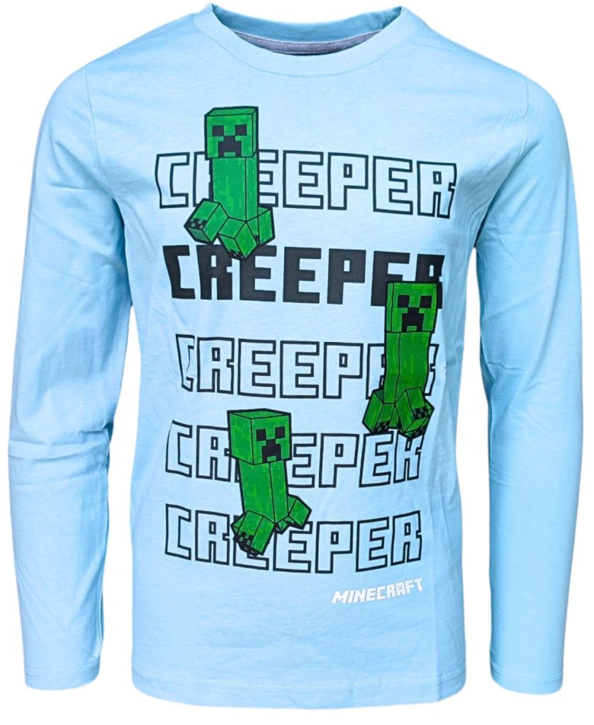 Minecraft Creeper barntröja med lång ärm, storlek 9 år