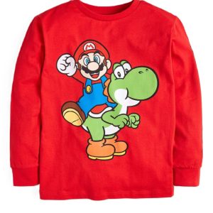 Super Mario Yoshi barntröja med lång ärm, storlek 10-11 år / 140-146 cm