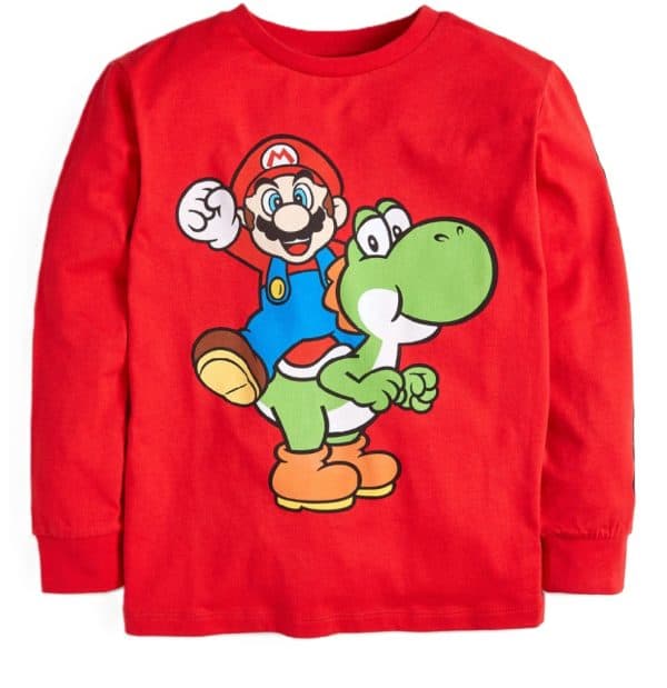 Super Mario Yoshi barntröja med lång ärm, storlek 10-11 år / 140-146 cm