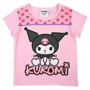 Hello Kitty Kuromi ljusrosa kortärmad barntröja, storlek 6 år