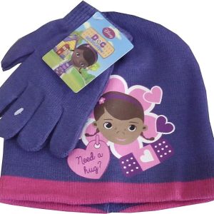 Doc McStuffins Kram Lila Disney Dr. Mjukisdjursmössa och Handskset 52 cm