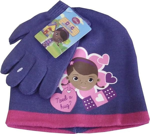 Doc McStuffins Hug Lila Disney Barnmössa + Handskar Set 54 cm