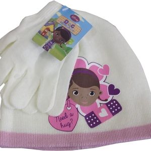 Doc McStuffins Vit Disney Dr. Plysch Barnmössa och Handskset 52 cm