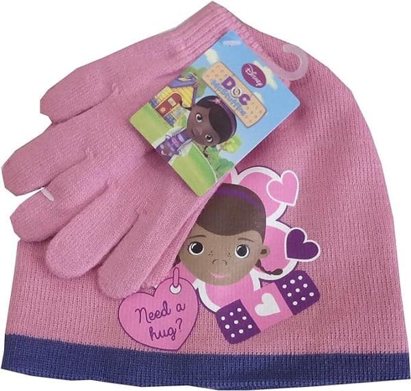 Doc McStuffins Hug Rosa Disney barnmössa och vantar 54 cm