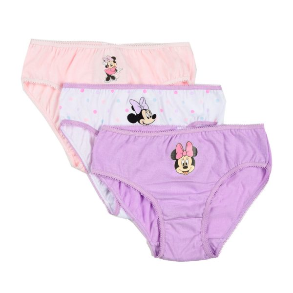 Disney Minnie lila prickiga barnunderkläder, trosor 3-pack 6–8 år / 116–128 cm