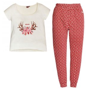Ushuaia Tiny Flowers Deer dam-pyjamas M