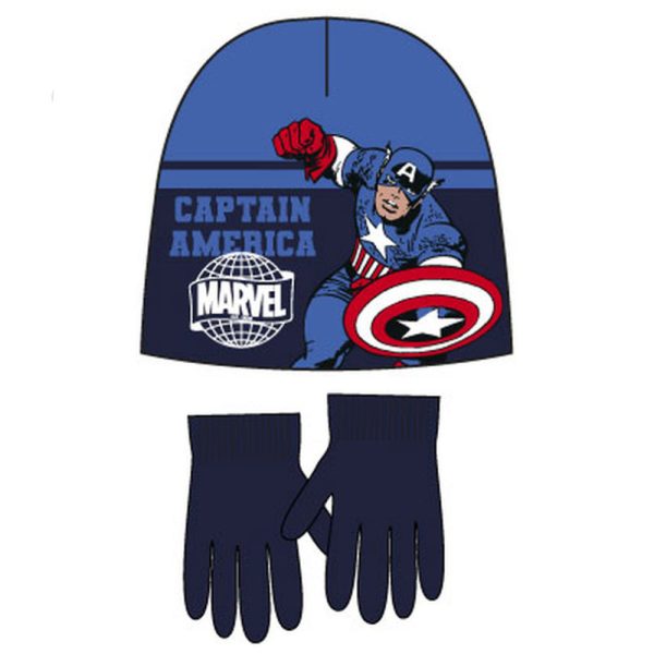 Avengers Captain America barnmössa och vantar set 52 cm