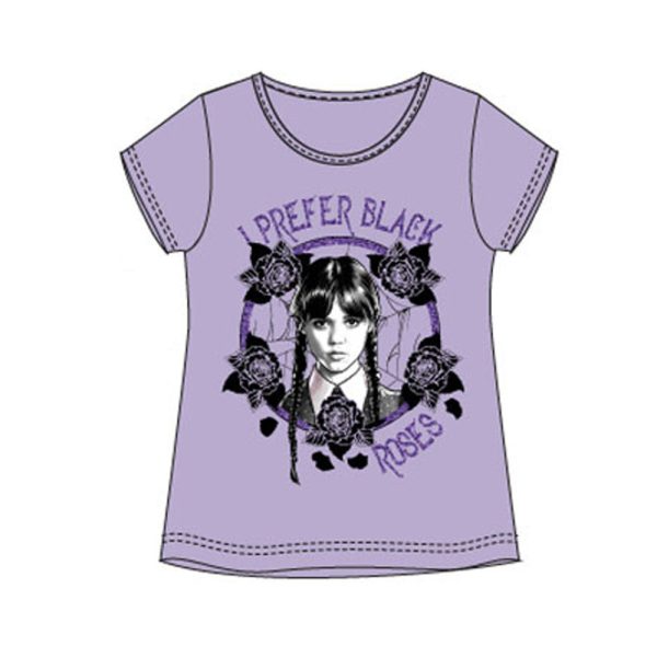 Wednesday Black Roses kortärmad t-shirt barn 6 år