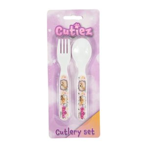 Animals Cutiez bestickset i plast - 2 delar
