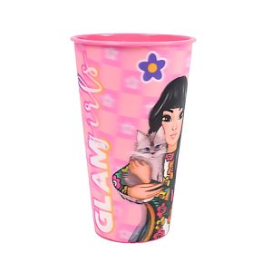 Glam Girls plastmugg med 3D-effekt 480 ml