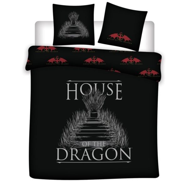 Game of Thrones House of the Dragon påslakanset / bäddset king size 240×220 cm, 63x63 cm mikrofiber