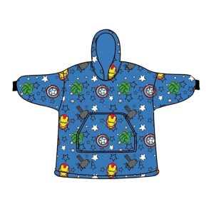 Avengers fleecepläd med ärmar, poncho