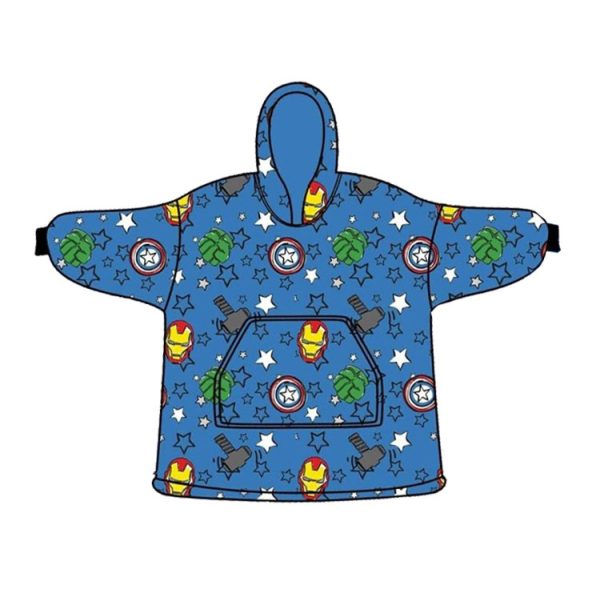 Avengers fleecepläd poncho för barn 7-14 år