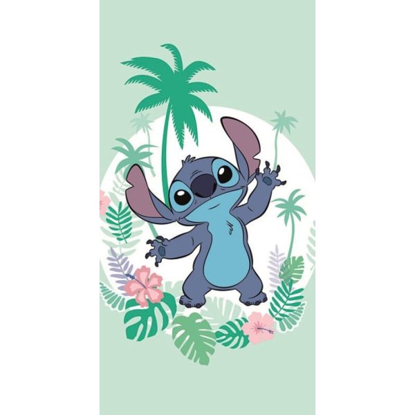 Disney Lilo and Stitch badhandduk, strandhandduk 70x140 cm grön