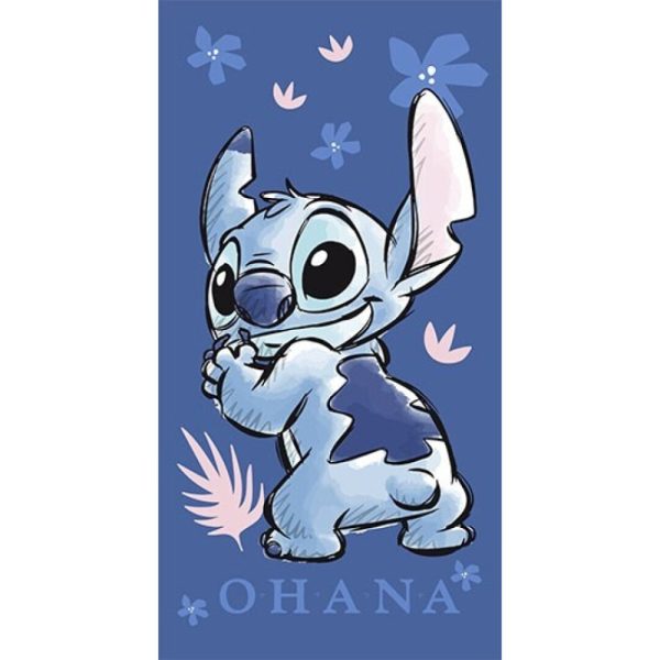 Disney Lilo and Stitch Ohana badhandduk, strandhandduk 70x140 cm