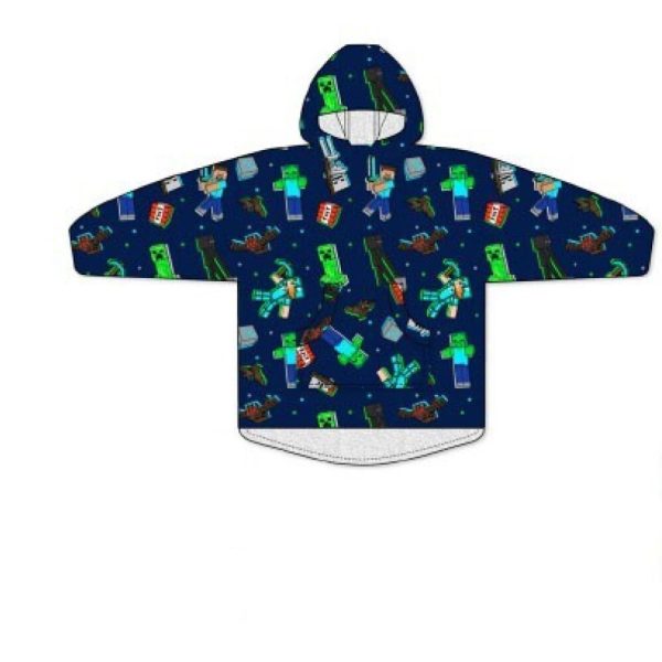 Minecraft Fight vuxen poncho i fleece 85x94 cm