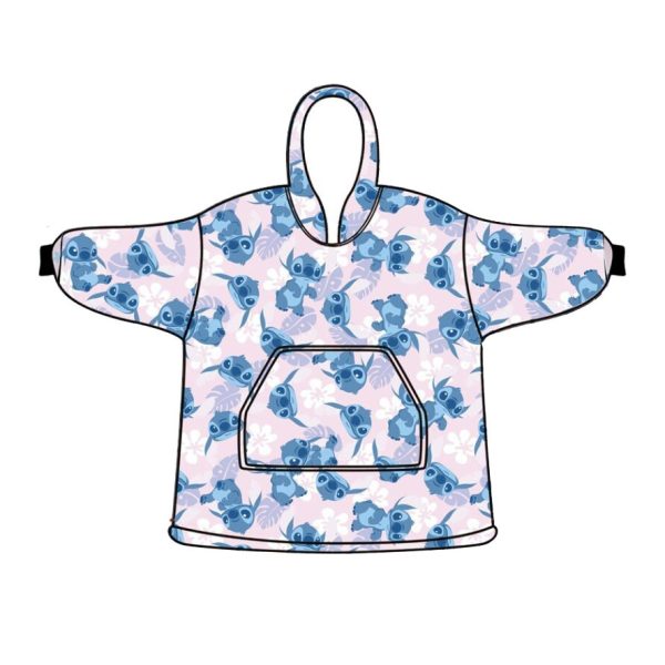Disney Lilo and Stitch poncho i mjuk fleece, ljusrosa, 85x85 cm