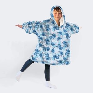 Disney Lilo and Stitch blå fleecefilt med poncho, 7-14 år