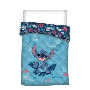 Disney Lilo and Stitch quiltad överkast, täcke 140x200 cm