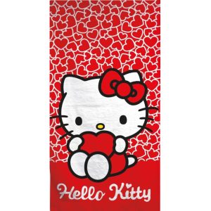 Hello Kitty Hearts badhandduk, strandhandduk 70x140 cm (snabbtorkande)
