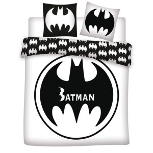 Batman White dubbel påslakan 240×220 cm, 65x65 cm