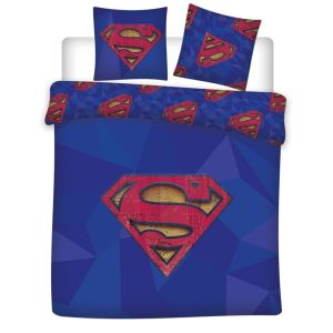 Superman Blue dubbel, påslakan 240×220 cm, örngott 65x65 cm