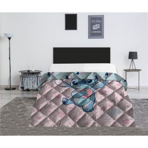 Disney Lilo and Stitch hjärtformad quiltad överkast, täcke 240x220 cm