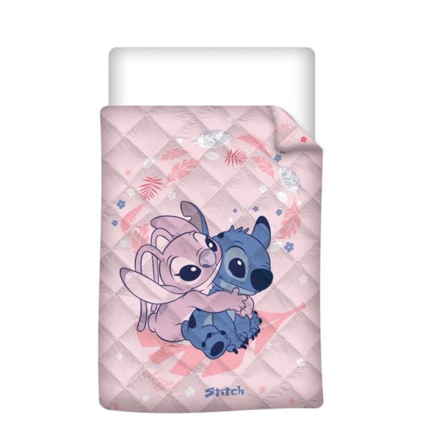 Disney Lilo and Stitch Angel Hug quiltad sängöverkast 140x200 cm