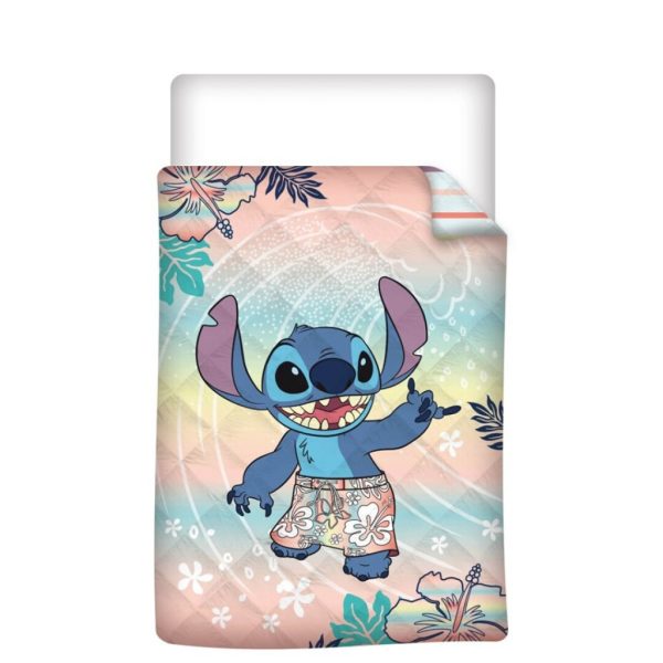 Disney Lilo and Stitch Hawaiian Dream quiltad sängöverkast 140x200 cm