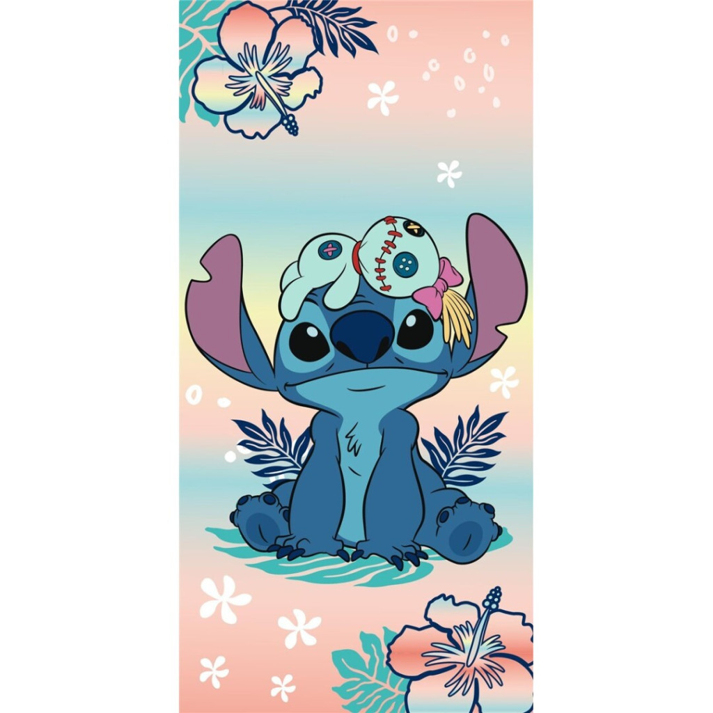 Disney Lilo and Stitch Flower Island badhandduk, strandhandduk 70x140 cm (Fast Dry)